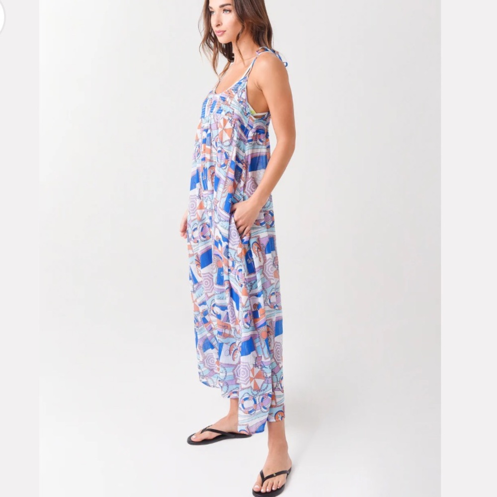 Riley Smocked Cover Up Maxi Dress